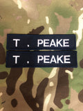 2 x Royal Navy PCS Name Badge / patch - Shirt / Smock Variant