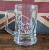 Engraved Glass Beer Pint Tankard 660ml - Free Engraving / Choose your Design