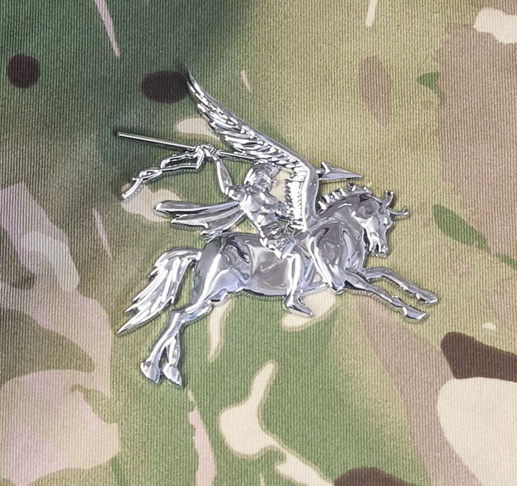 Symbol der britischen Luftlandetruppen / Pegasus &amp; Bellerophon - Chrom-ABS 3D Auto / Auto / LKW / Aufkleber / Logo