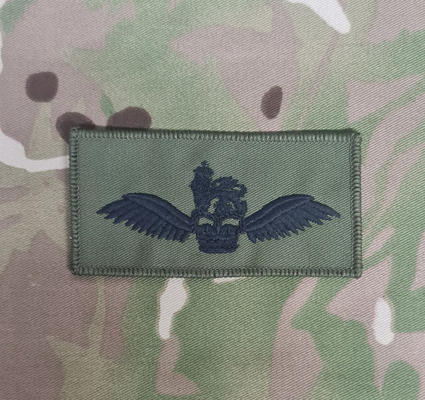 AAC Army Air Corps Helicopter Pilot Wings Qualification Wings Cloth - subdued (EIIR) - badge / patch