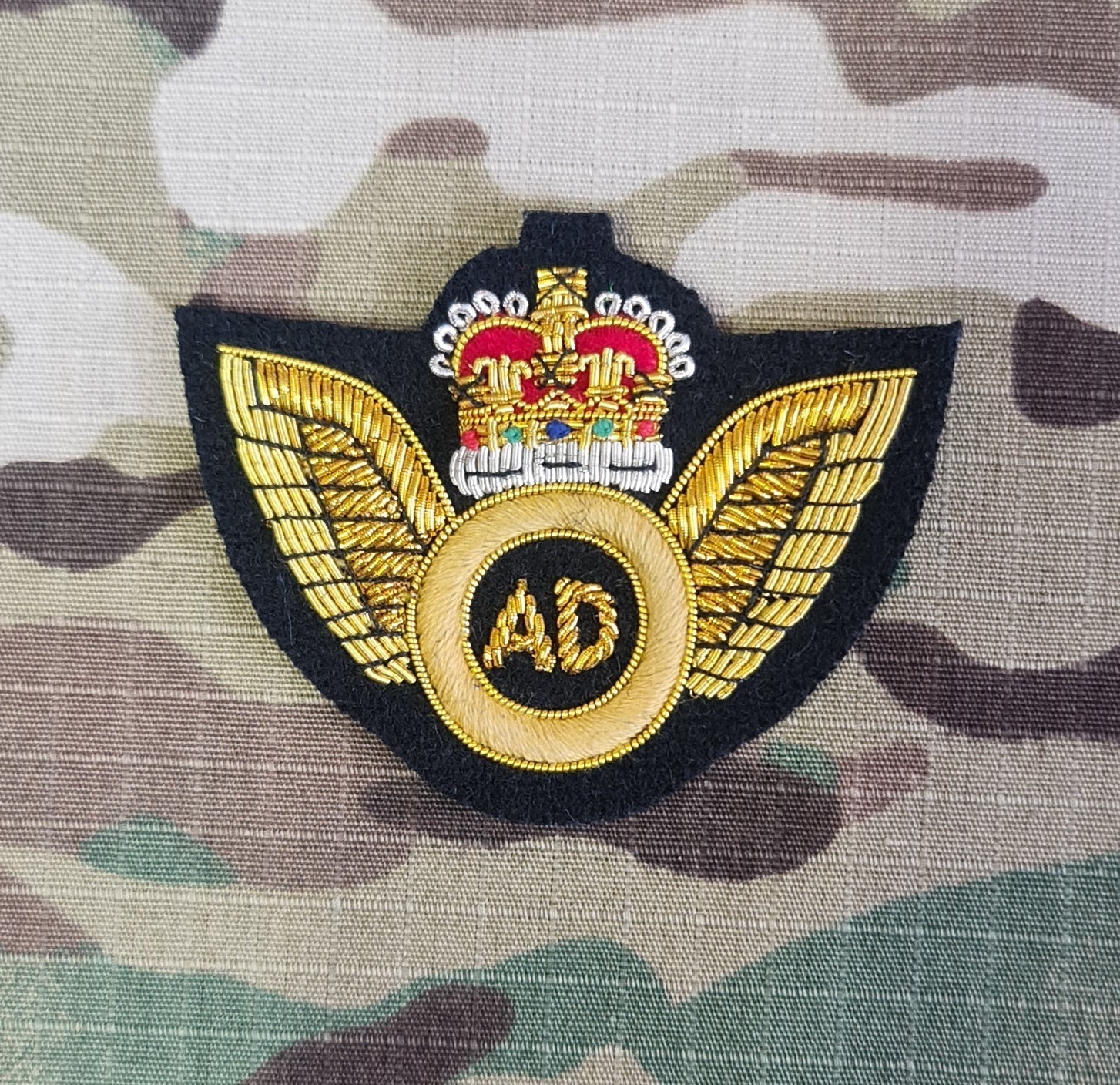 Britische Qualifikationsgeschwader – Air Dispatch AD – Goldbarren auf schwarzem Nr. 1-Kleid (EIIR)