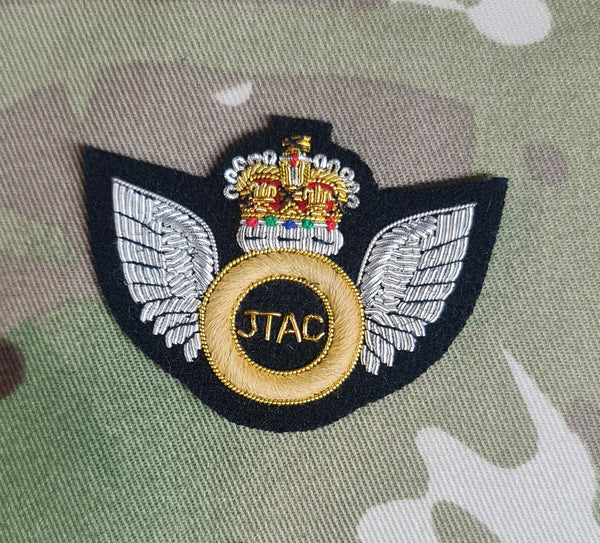 British Qualification Wings - JTAC Joint Terminal Attack Controller -  Bullion Gold on black Mess Dress (EIIR)
