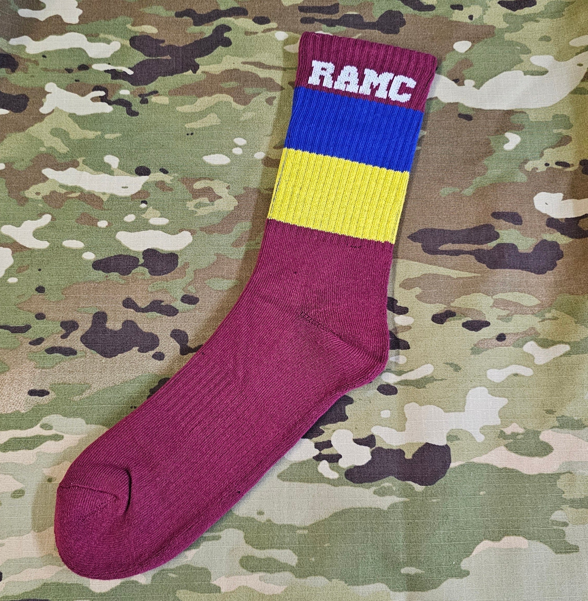 RAMC Socks - Royal Army Medical Corps -cotton crew sock -novelty socks in regimental colours