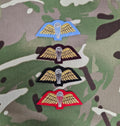 Britische Fallschirmspringer-Qualifikation Jump Wings Wire Bullion Embroidered Badge Mess Dress (Schwarz / Rot / Kastanienbraun / Blau)