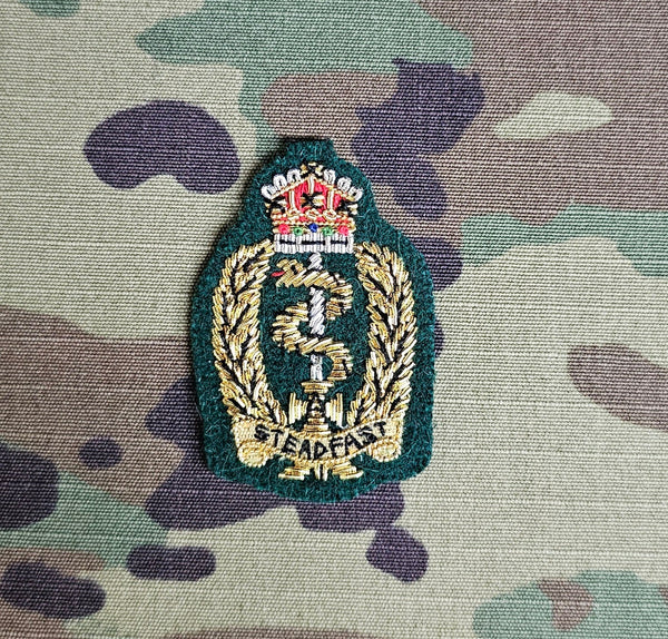Royal Army Medical Service RAMS (Victoria Green) Offiziers-Barettabzeichen mit Bullion-Stickerei (CIIIR)