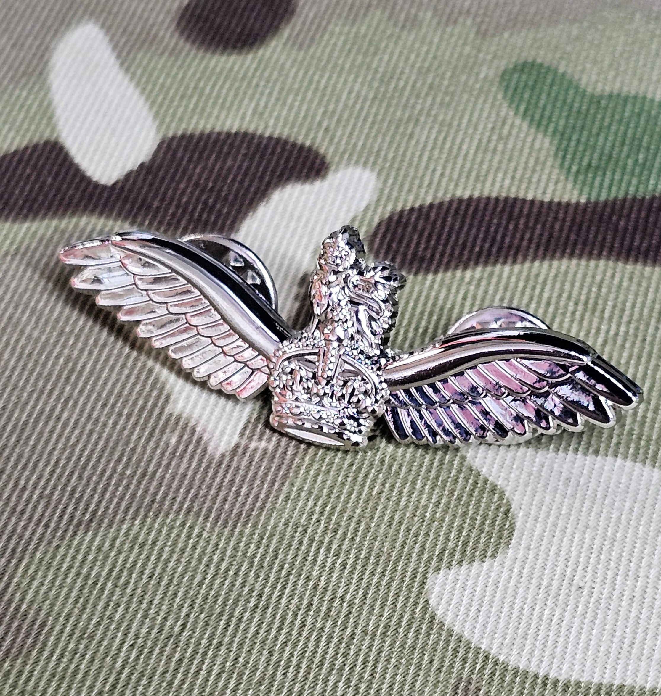 AAC / Army Air Corps Pilots Wings Metal (Kings Crown / CR3) - (Miniature Mess Dress Size)