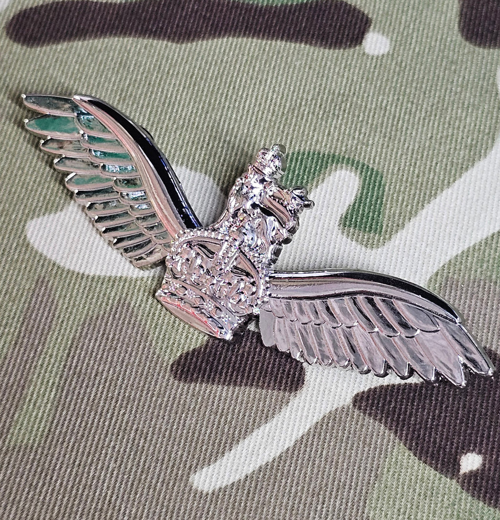 AAC / Army Air Corps Pilotenflügel aus Metall (Kings Crown / CR3) – (volle Größe)