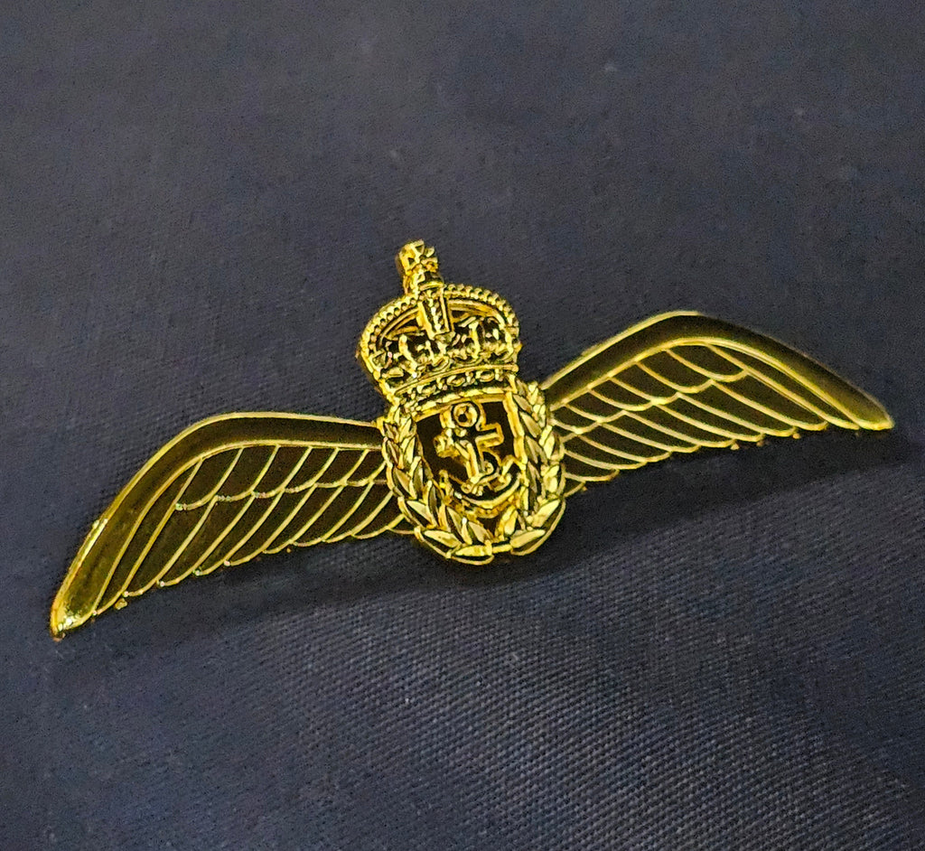FAA / Fleet Air Arm / Royal Navy Pilotenflügel aus Metall (Kings Crown / CR3) – (volle Größe)
