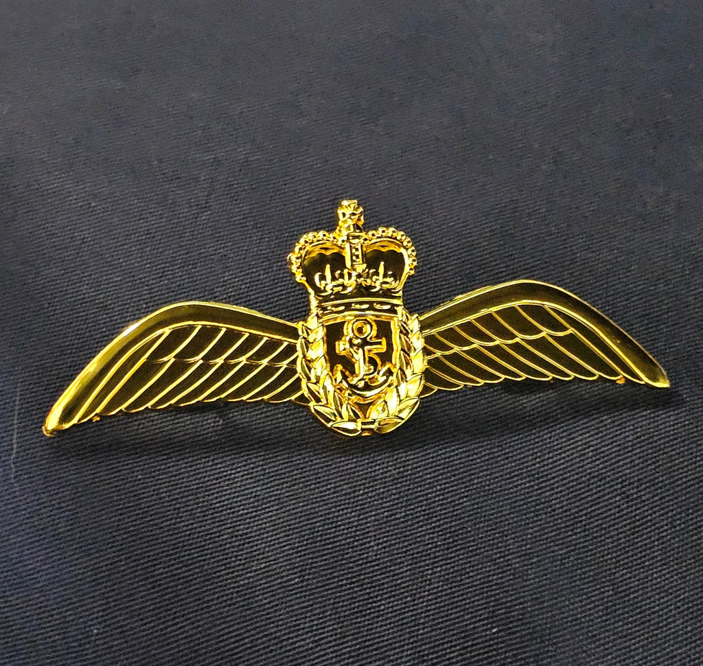 FAA / Fleet Air Arm / Royal Navy Pilotenflügel aus Metall (Queens Crown / EIIR) – (volle Größe)