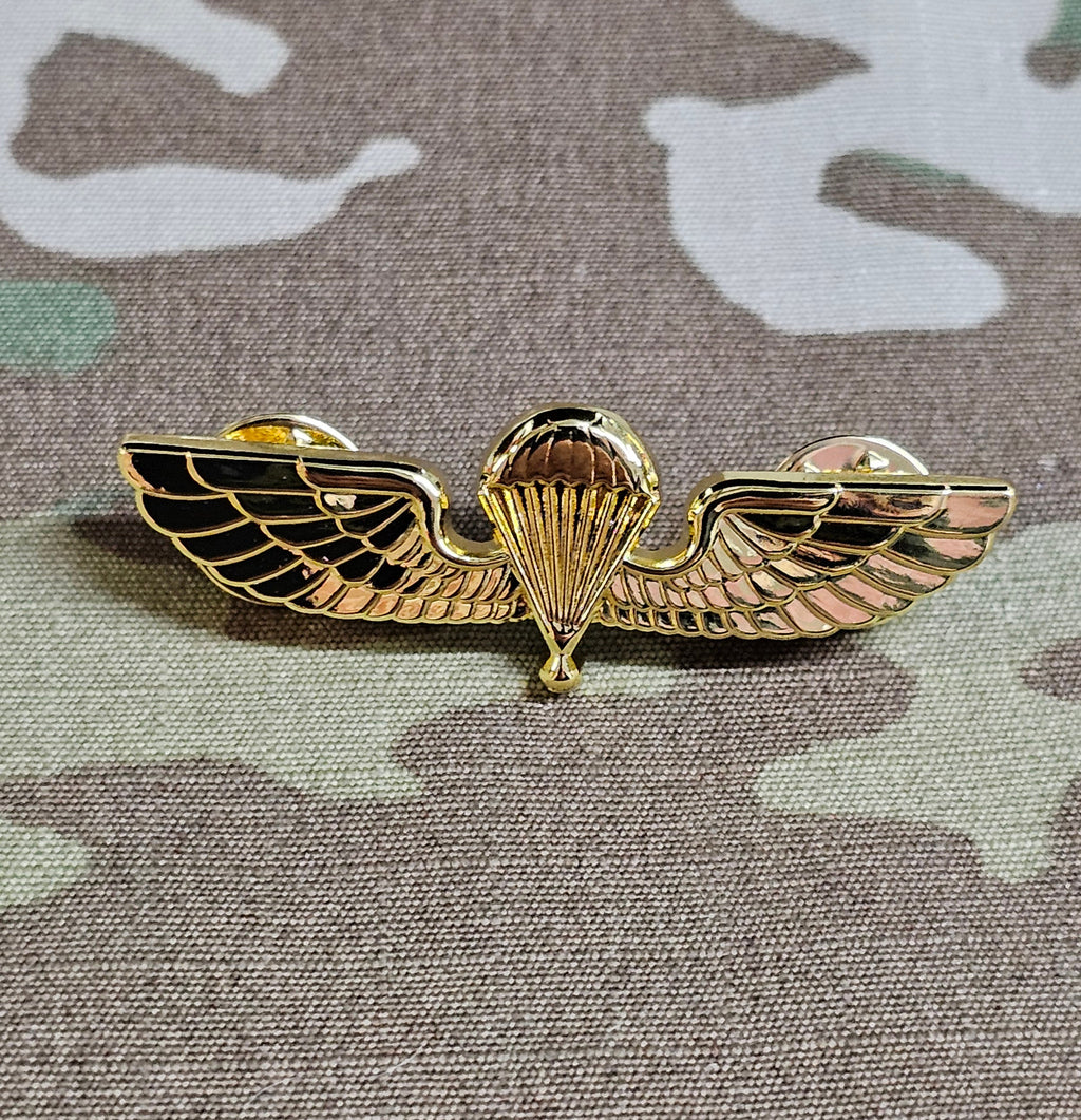 Miniatur-Metallabzeichen der griechischen/griechischen Fallschirmspringer-Sprungflügel – Fortgeschritten (Gold) (Mess Dress)