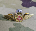 Miniatur-Portugiesen / Portugal (Zivil) – Metall-Abzeichen für die Qualifikation als Fallschirmspringer mit Sprungflügeln (Mess Dress)
