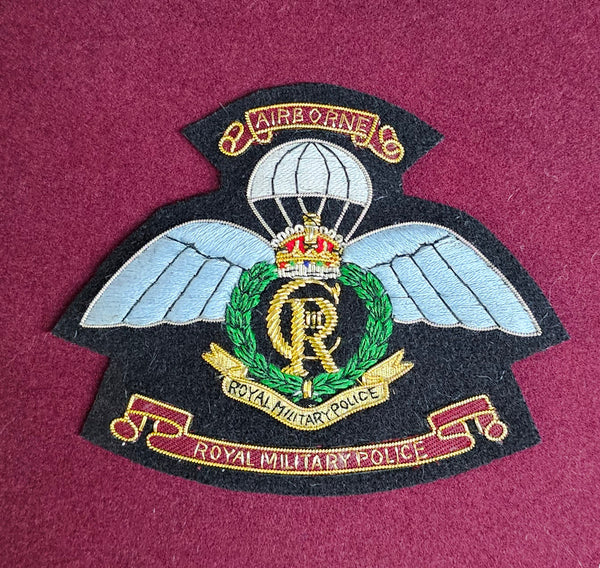 Handgesticktes Blazer-Abzeichen der Airborne Royal Military Police (RMP) aus Drahtbarren (CR3)