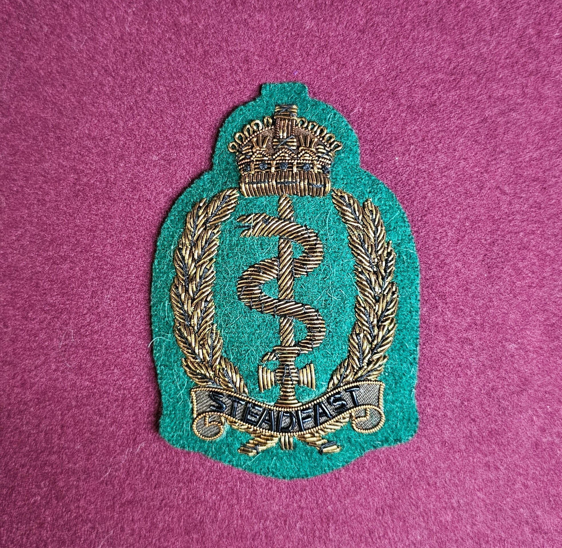Royal Army Medical Service (RAMS) Hand Embroidered Wire Bullion Blazer Badge (CR3)