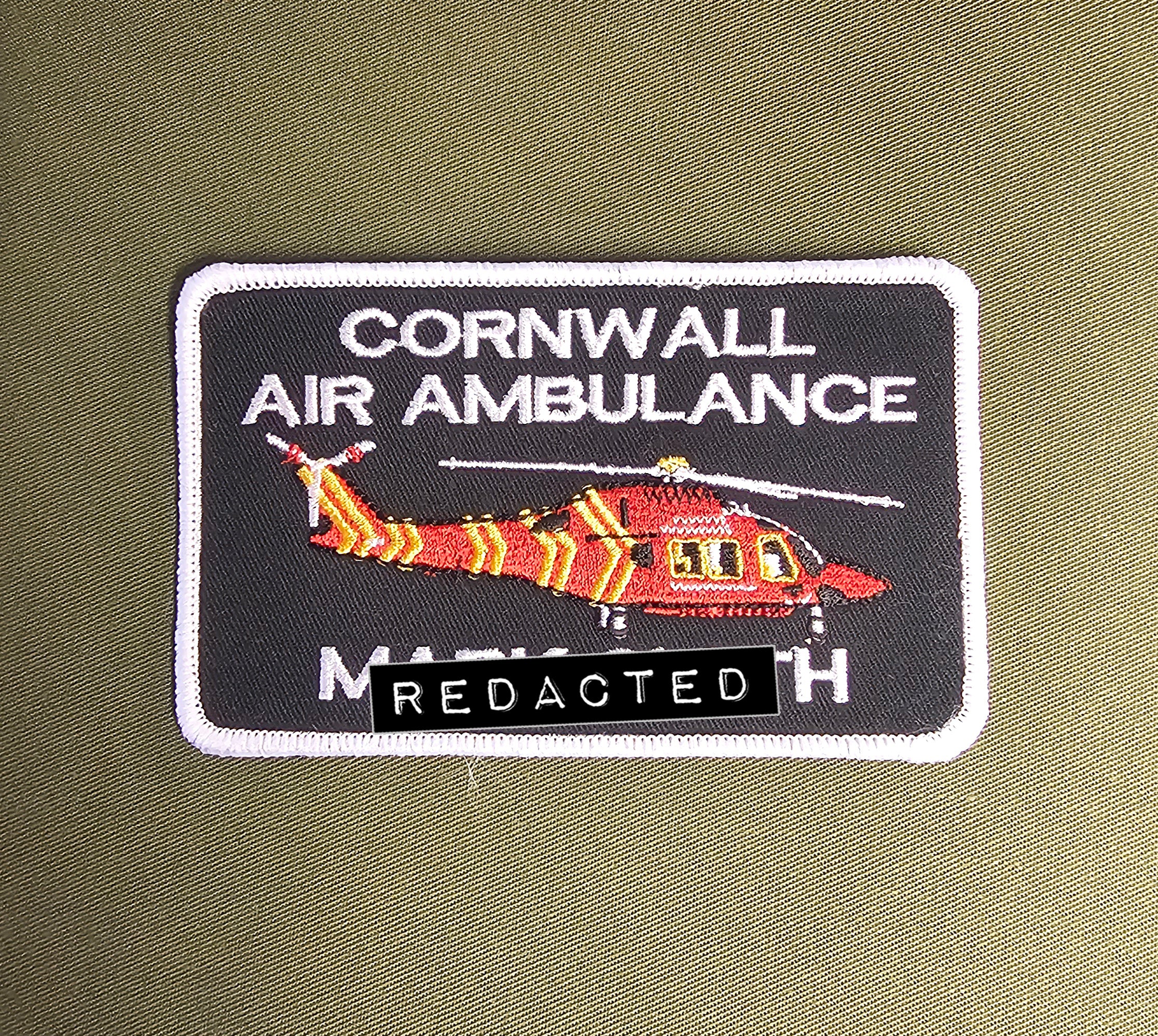 Cornwall - Air Ambulance / HEMS - Pilot / Aircrew Style Name Tag Chest Identification Badge (Choose your Colour)
