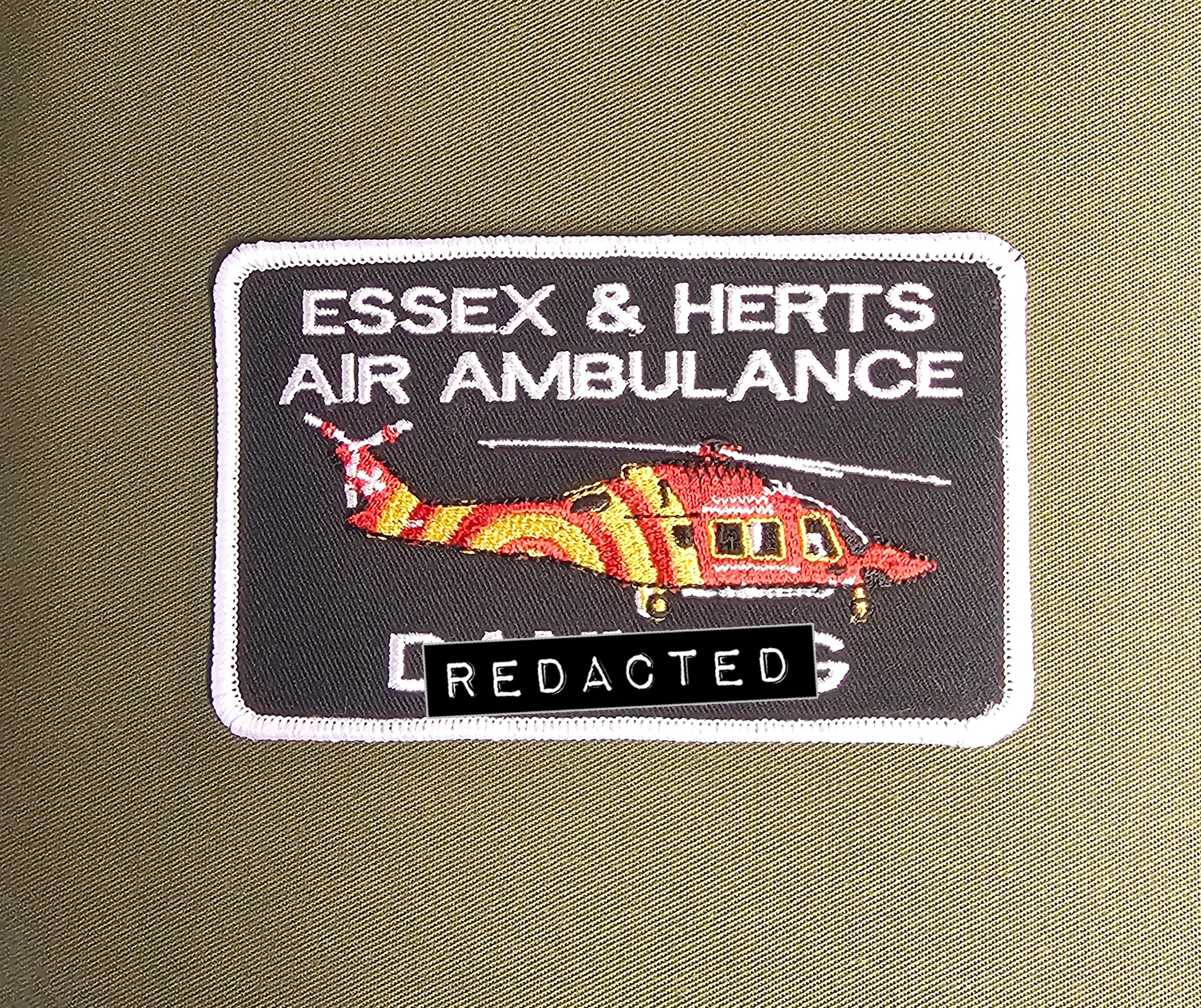 Essex & Hertfordshire - Air Ambulance / HEMS - Pilot / Aircrew Style Name Tag Chest Identification Badge (Choose your Colour)