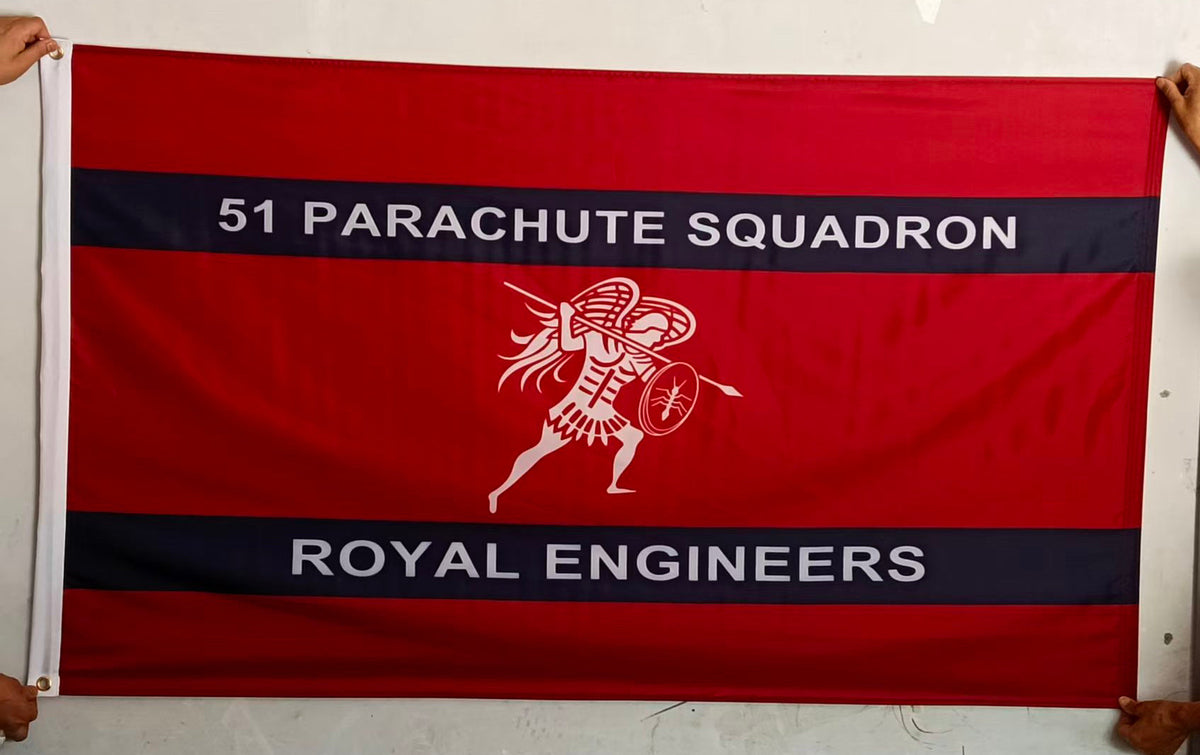 Limited Edition - 51 Parachute Squadron Royal Engineers Printed Flag- Flag - 5ft x 3ft