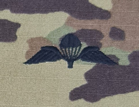 British / UK - US OCP Ripstop multicam fabric embroidered Parachutist wing jump patch / badge