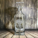 Engraved Personalised Glass Square Brandy / Port Decanter - Free Engraving / Your Design