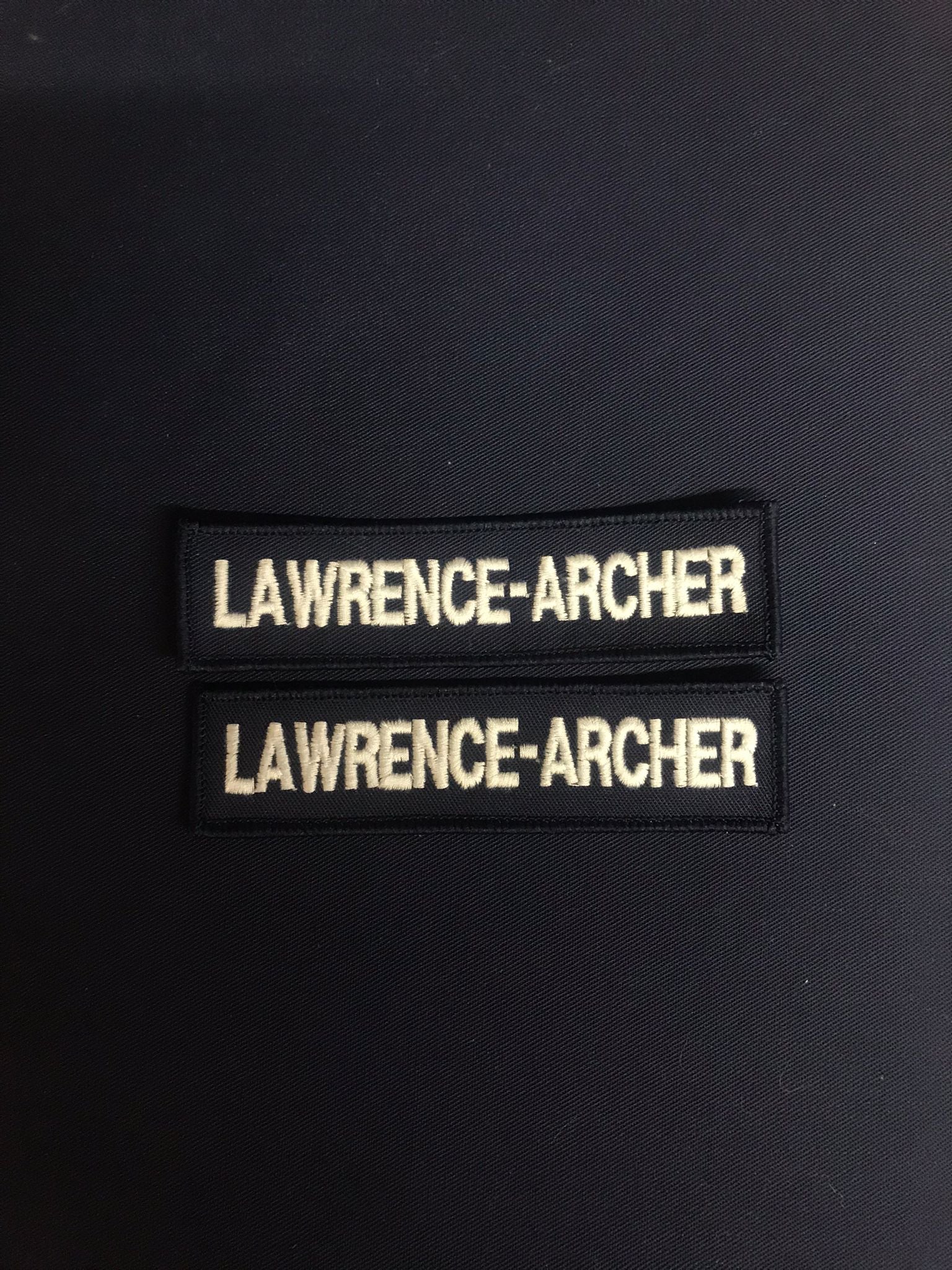 x2 Name Badge / Name Tape  120mm x 25mm (Choose Colour) (PCS Style)