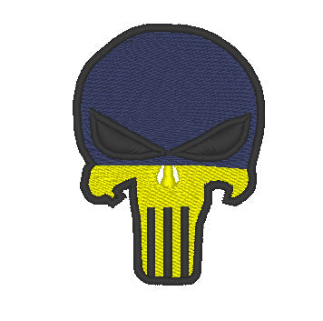 Ukraine Punisher Skull - Gesticktes Logo / Design - Wähle dein Kleidungsstück