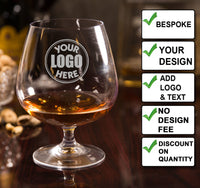 Engraved Contemporary Brandy / Sherry Glass 410ml - Free Engraving / Your Design