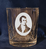 Robert 'Rabbie' Buns / Buns night supper / scot poet  - Engraved High Quality Heavy Sword cut pattern crystal whiskey Tumbler Glass 320ml