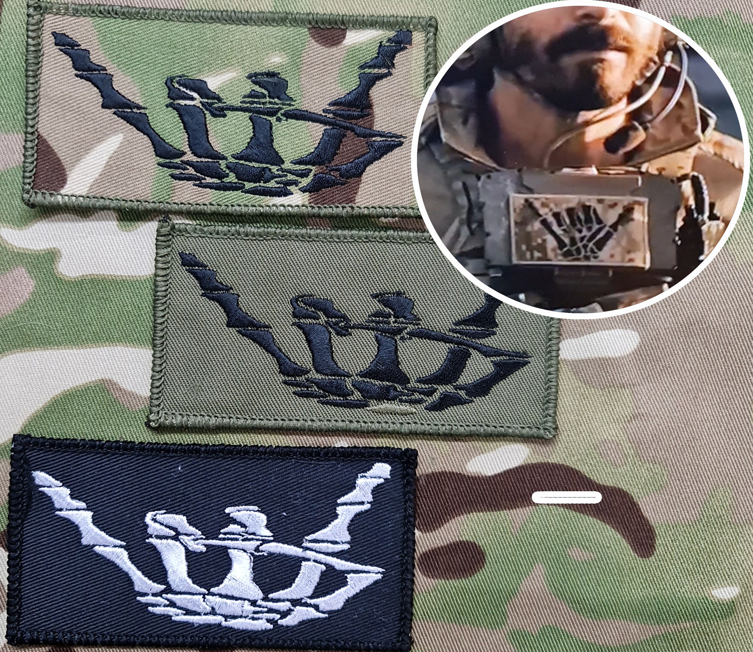 Seal Team Skull hang loose Velcro Badge Patch 50mm x 100mm Brock Reynolds