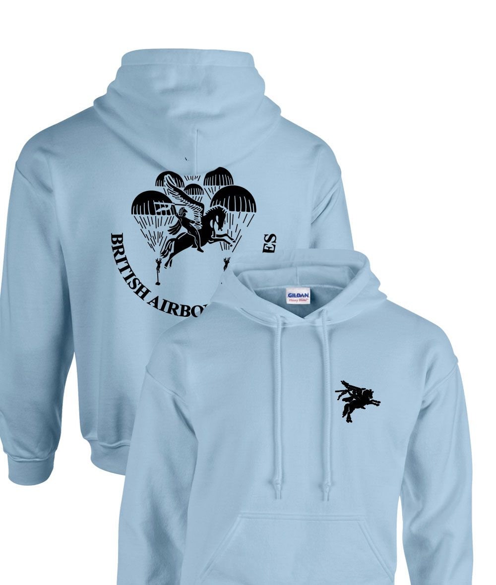 BRITISH AIRBORNE FORCES Pegasus Pege Hoodie Parachute Regiment