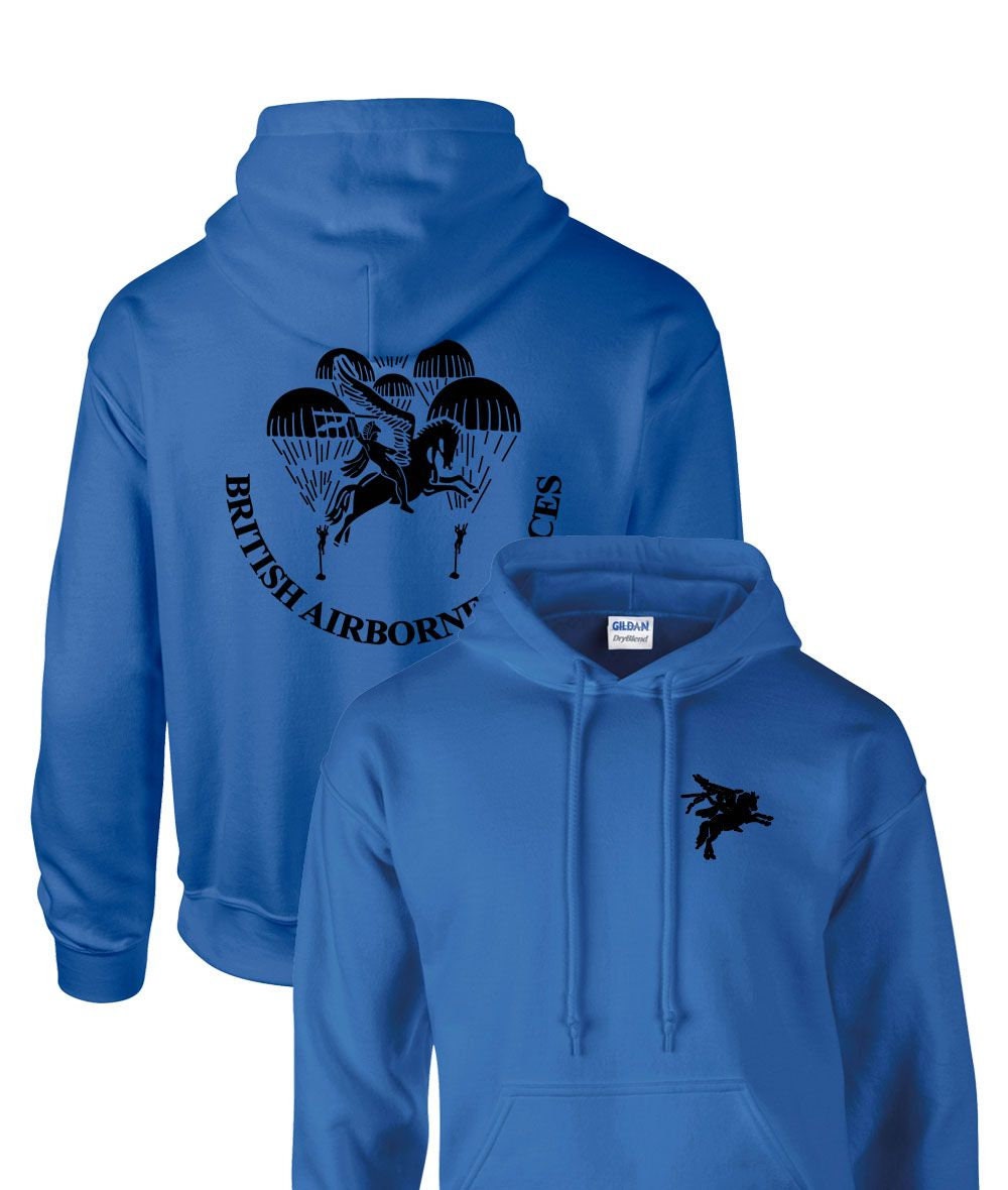 BRITISH AIRBORNE FORCES Pegasus Pege Hoodie Parachute Regiment