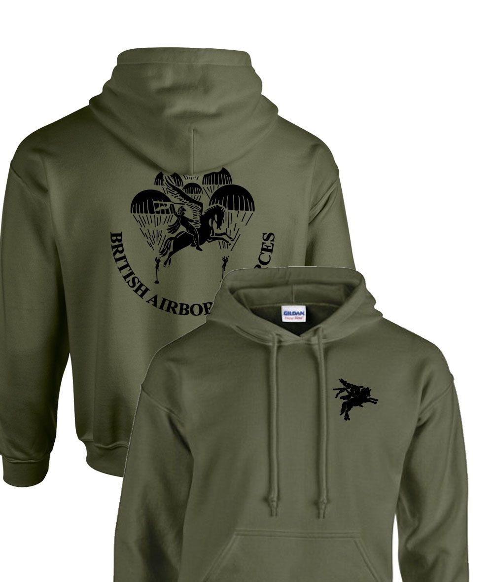 BRITISH AIRBORNE FORCES Pegasus Pege Hoodie Parachute Regiment