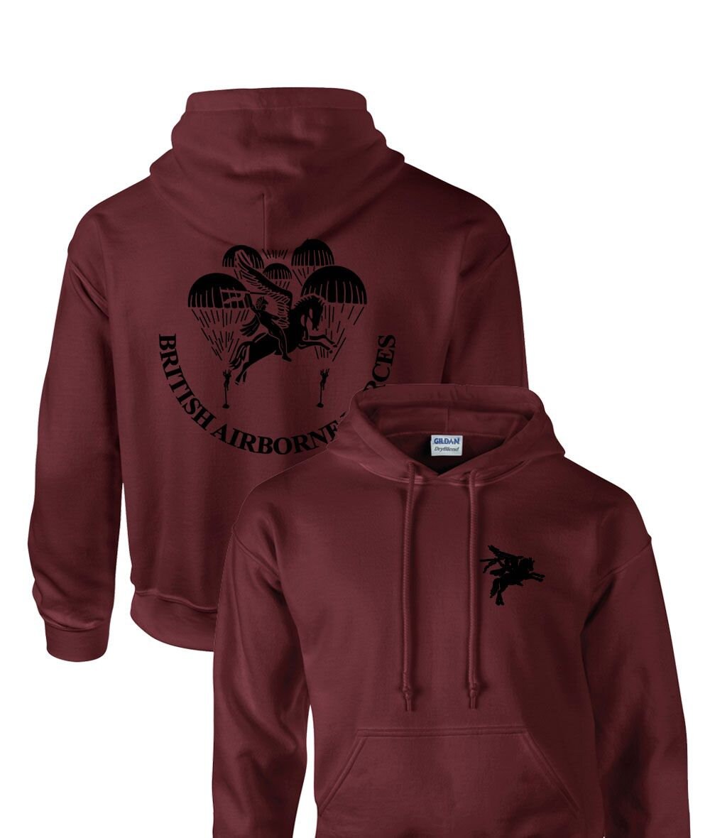 BRITISH AIRBORNE FORCES Pegasus Pege Hoodie Parachute Regiment