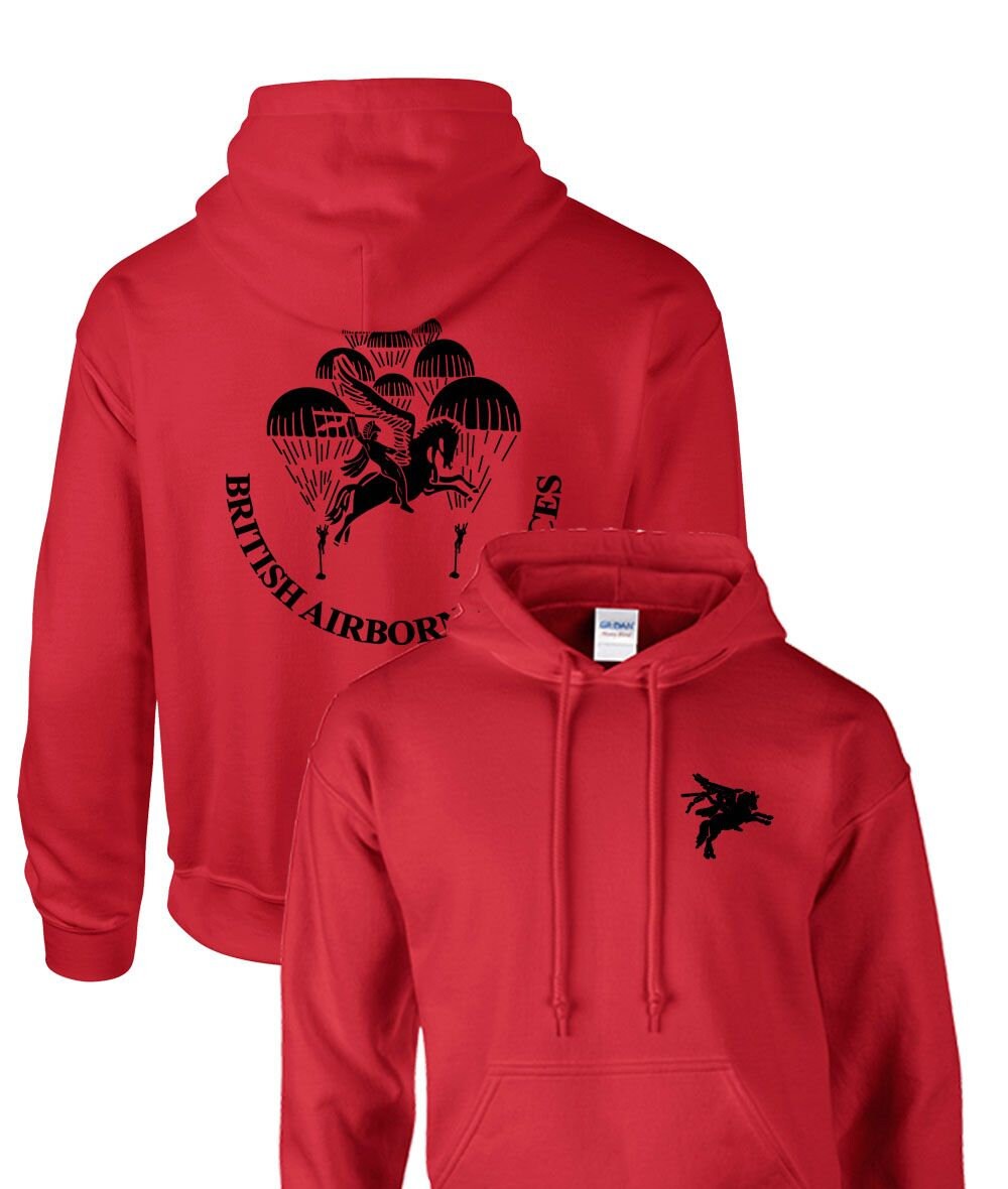 BRITISH AIRBORNE FORCES Pegasus Pege Hoodie Parachute Regiment