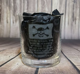 Hoist The Black Flag / Pirate - Engraved Whiskey Tumbler Glass 330ml - we can engrave any design - H. L. Mencken quote