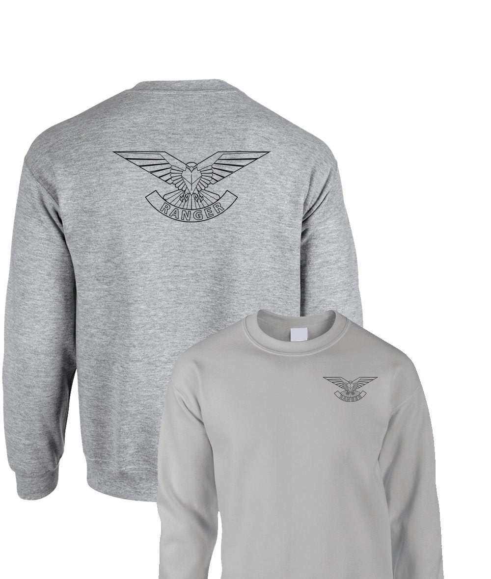 Ranger Regiment british army logo motif double printed tshirt sweatshirt hoodie