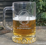 Fallshirmjager German Paratrooper - beer pint glass tankard 660ml logo glass tumbler engraved sandblast - we can engrave any design