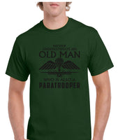 British Paratrooper Never Underestimate and Old Man Para printed tshirt sweatshirt hoodie