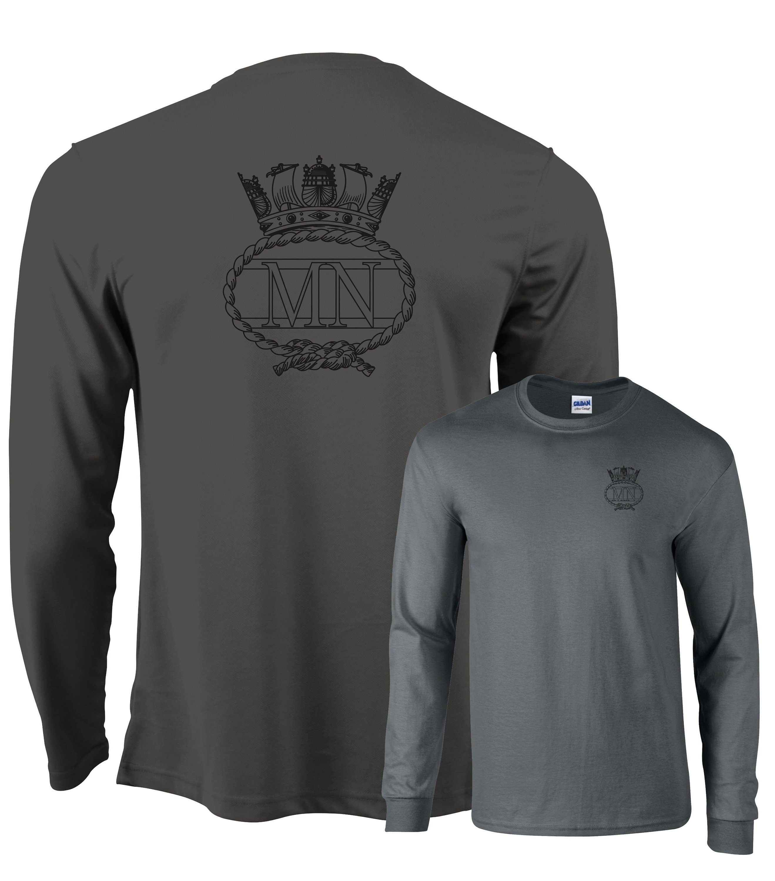 Merchant Navy MN Double Printed Wicking Wick Away Sports Moisture Tshirt - Long Sleeve Tshirt - Polo