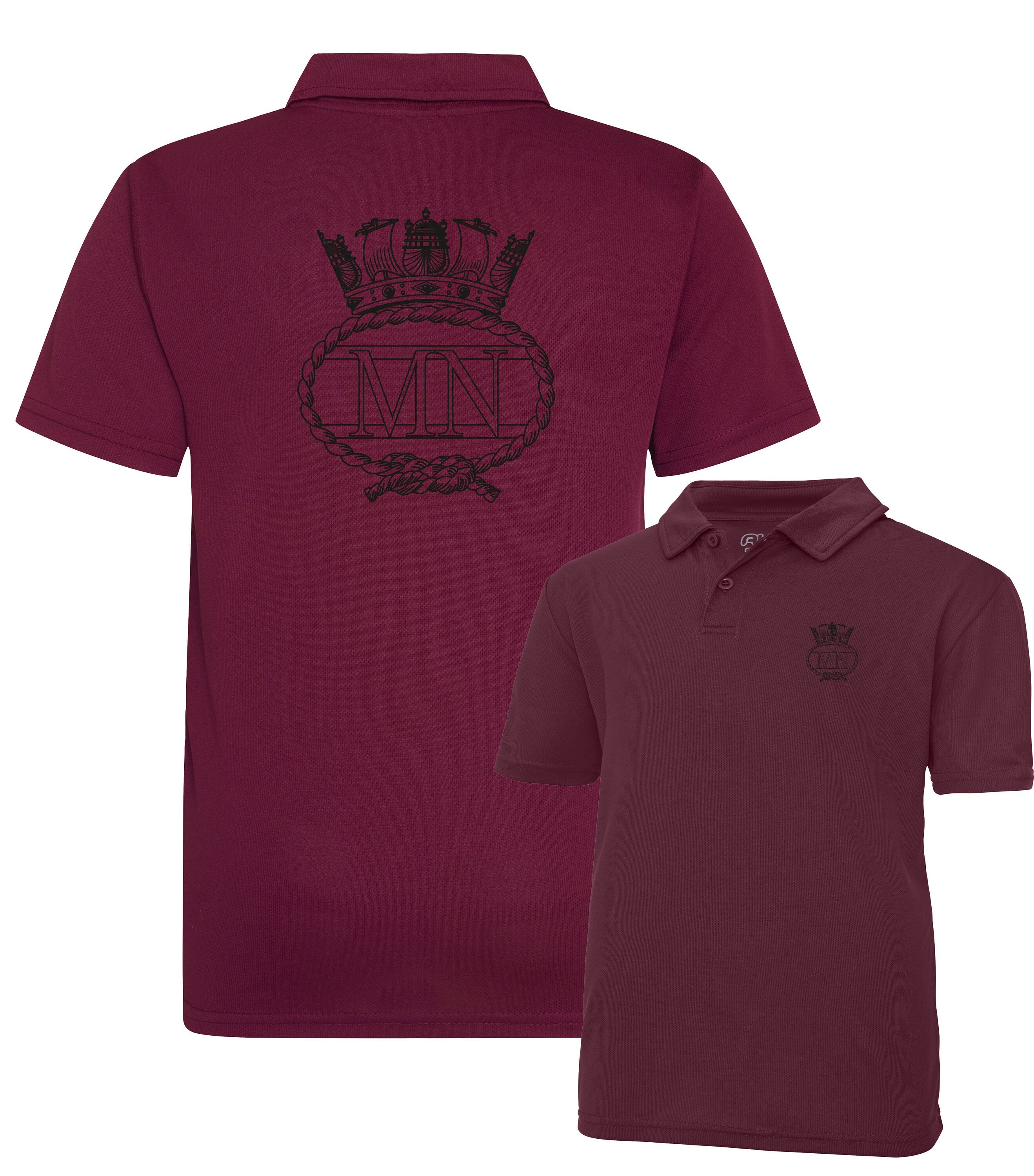 Merchant Navy MN Double Printed Wicking Wick Away Sports Moisture Tshirt - Long Sleeve Tshirt - Polo
