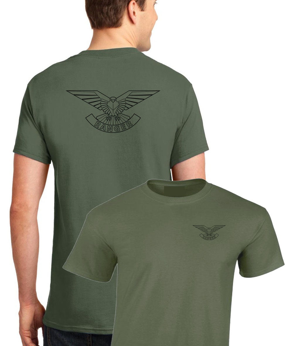 Ranger Regiment british army logo motif double printed tshirt sweatshirt hoodie