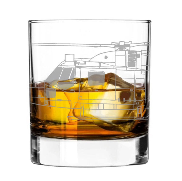 Lynx Helicopter Military Aviation - Engraved Whiskey Tumbler Glass 330ml - we can engrave any design