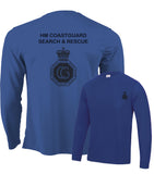 HM Coastguard Search and Rescue Double Printed Wicking Wick Away Sports Moisture Tshirt - Long Sleeve Tshirt - Polo