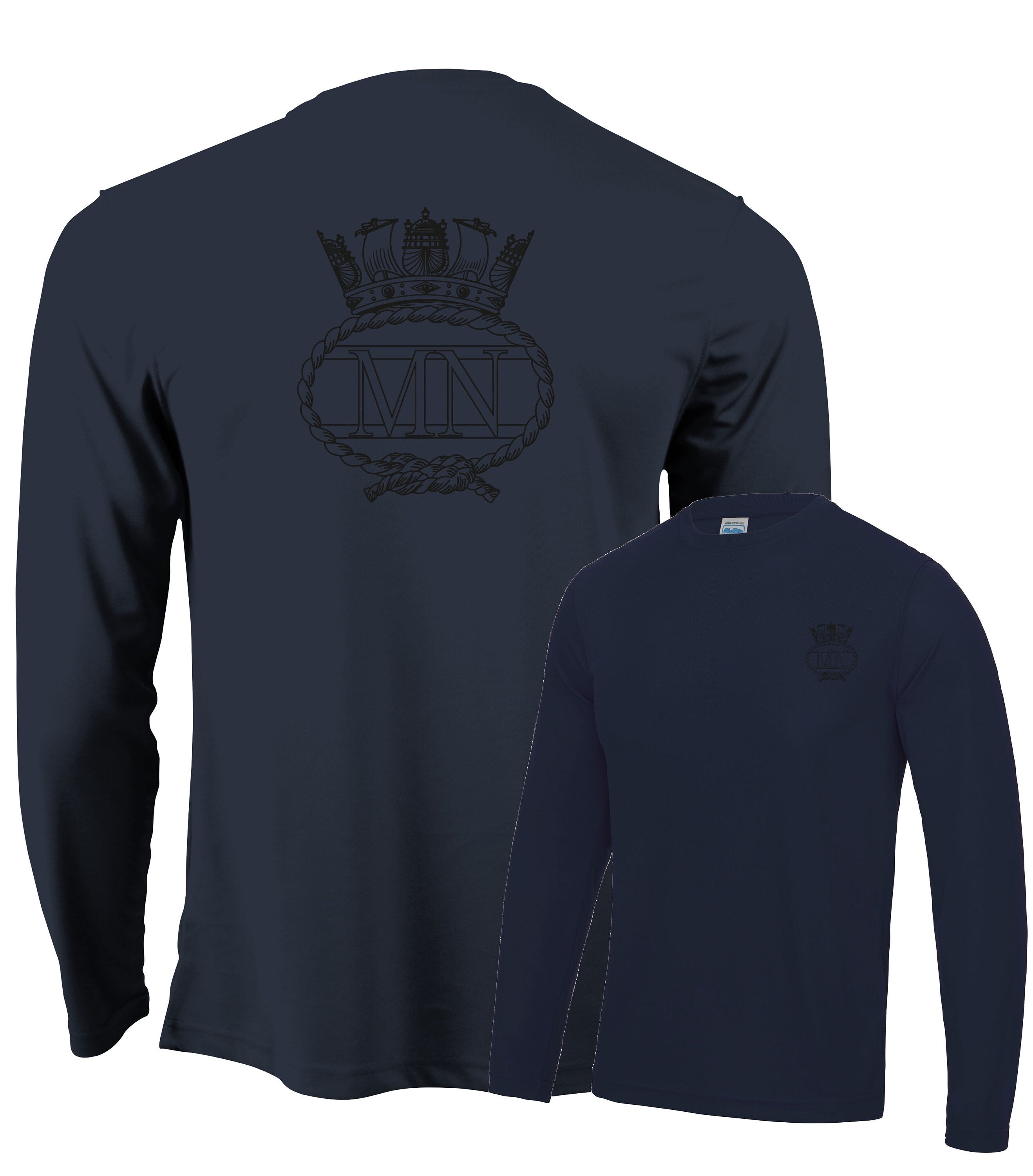 Merchant Navy MN Double Printed Wicking Wick Away Sports Moisture Tshirt - Long Sleeve Tshirt - Polo