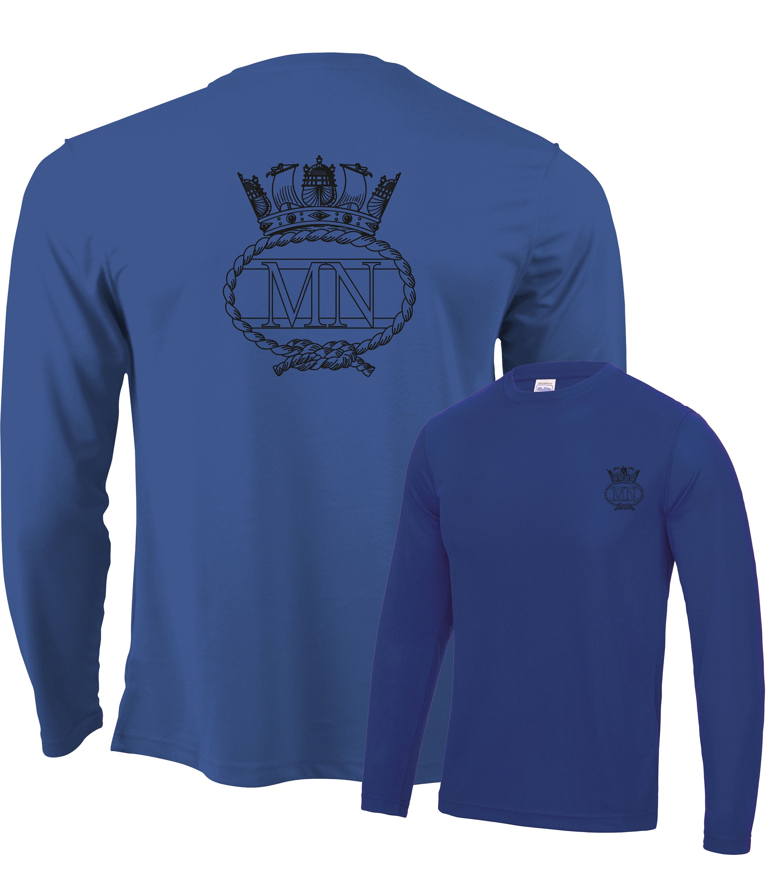 Merchant Navy MN Double Printed Wicking Wick Away Sports Moisture Tshirt - Long Sleeve Tshirt - Polo