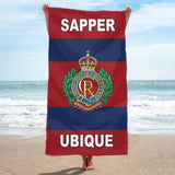 CR3 Royal Engineers / Sapper / spr / ubique - Towel Fully Printed beach 70cm x 140cm