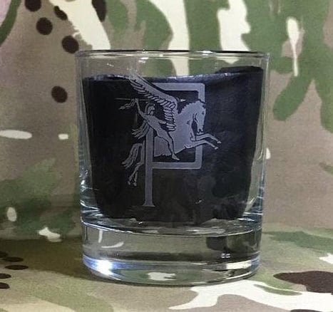 Engraved Wings Pegasus Company p coy para airborne Tumbler Whiskey Tumbler Glass 330ml - paratrooper parachute regiment / Para / british