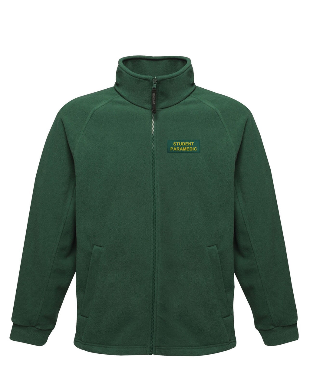 Student Paramedic Woven Badge/ patch - Micro Fleece Full Zip Jacket - Sewn NHS/ambulance service/paramedic/student paramedic/Medical Green