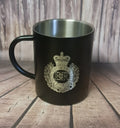 Royal Engineers - Engraved Stainless Steel Black Powder Coated Thermal Mug / Cup 400ml | RE | Sapper