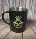 Royal Air Force - Engraved Stainless Steel Black Powder Coated Thermal Mug / Cup 400ml | RAF |