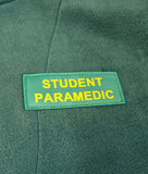 Student Paramedic Woven Badge/ patch - Micro Fleece Full Zip Jacket - Sewn NHS/ambulance service/paramedic/student paramedic/Medical Green