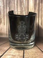 Thors hammer celtic design norse mythology viking - Engraved Tumbler Whiskey Glass Tumbler Glass 330ml